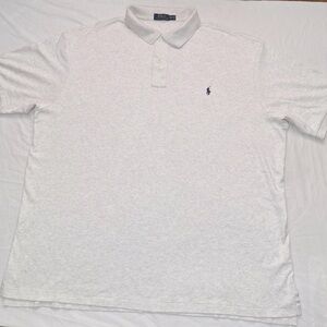 Polo Ralph Lauren Mens Pima Soft Touch Polo Shirt Size 3XLT Light Gray